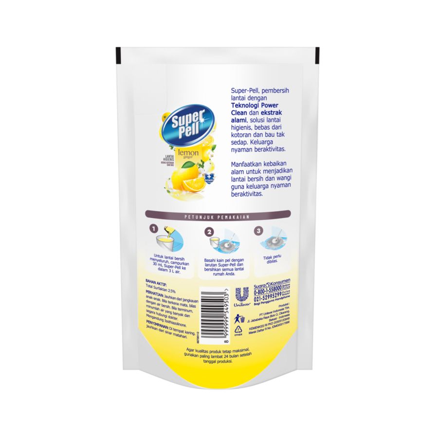 Superpell Lemon Ginger Pembersih Lantai Pouch 280ml