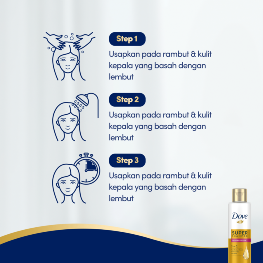 Dove 3 in 1 Super Shampoo with Serum 125ml