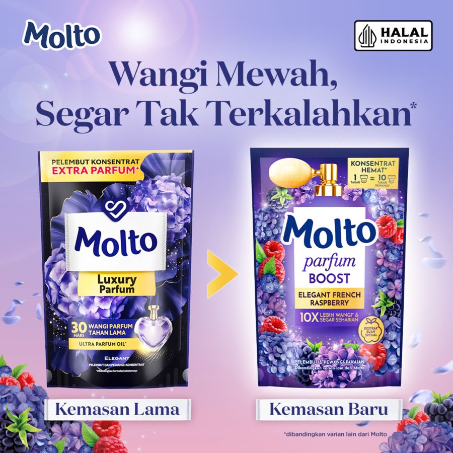 Molto Parfum Boost Elegant French Raspberry Pelembut & Pewangi Pakaian 650ml