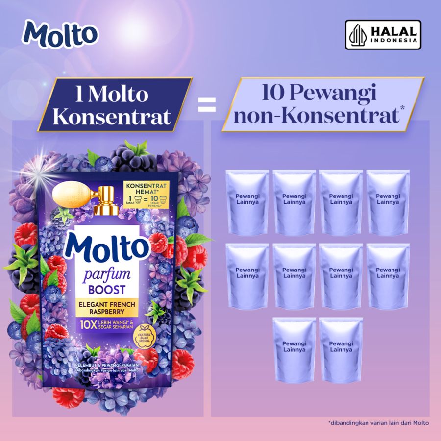 Molto Parfum Boost Elegant French Raspberry Pelembut & Pewangi Pakaian 650ml