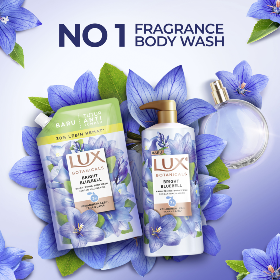 Lux Botanicals Bright Bluebell Brightening Body Wash Pouch 800ml