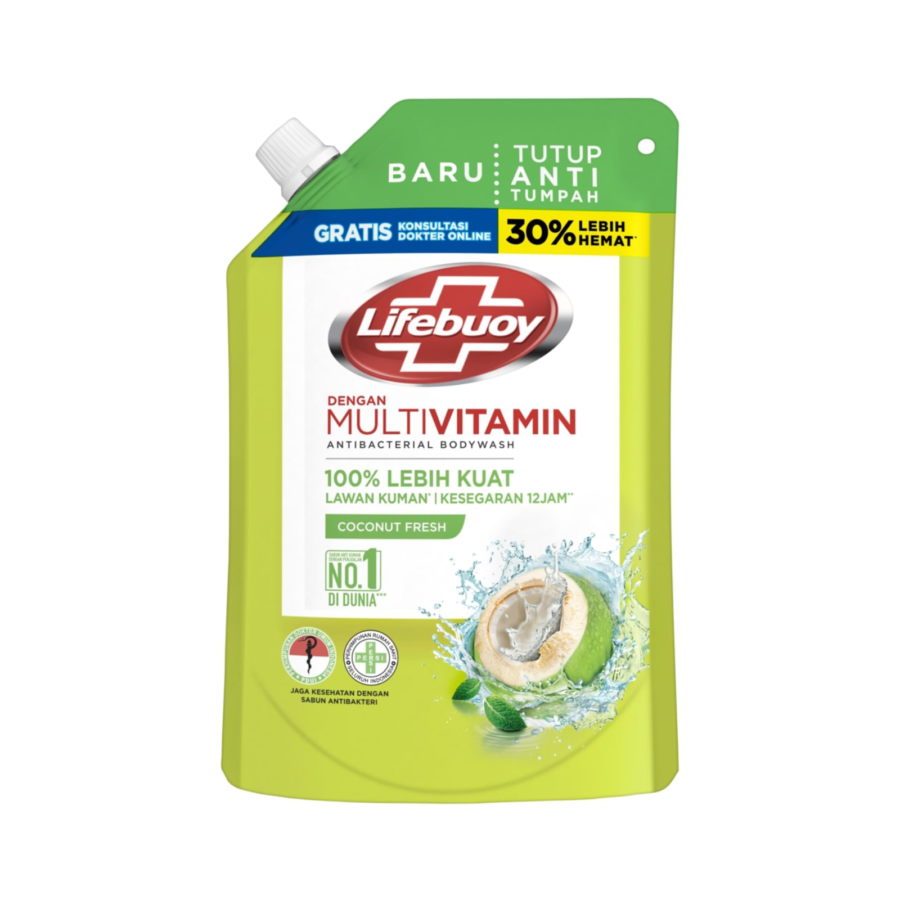 Lifebuoy Fresh Coconut Water & Mint Antibacterial Bodywash Refill 400ml