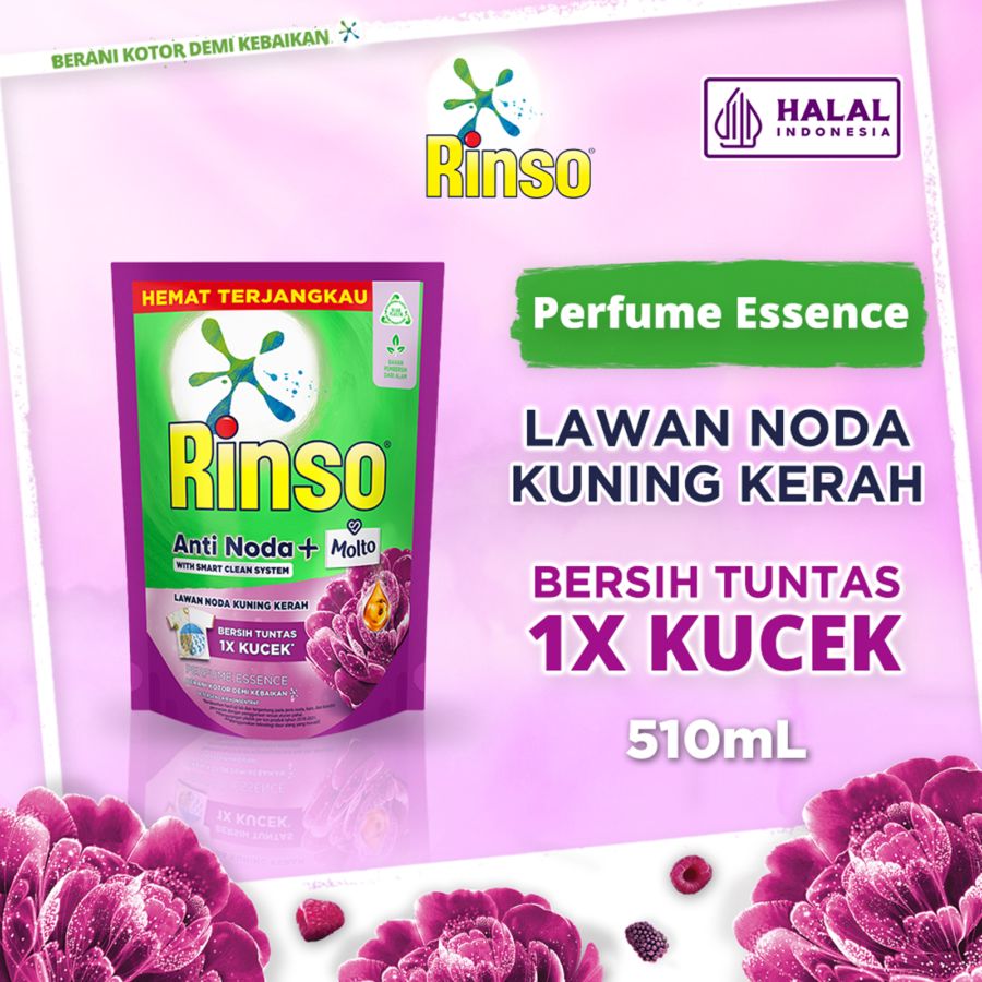 Rinso Anti Noda + Molto Parfume Essence Deterjen Cair 510ml