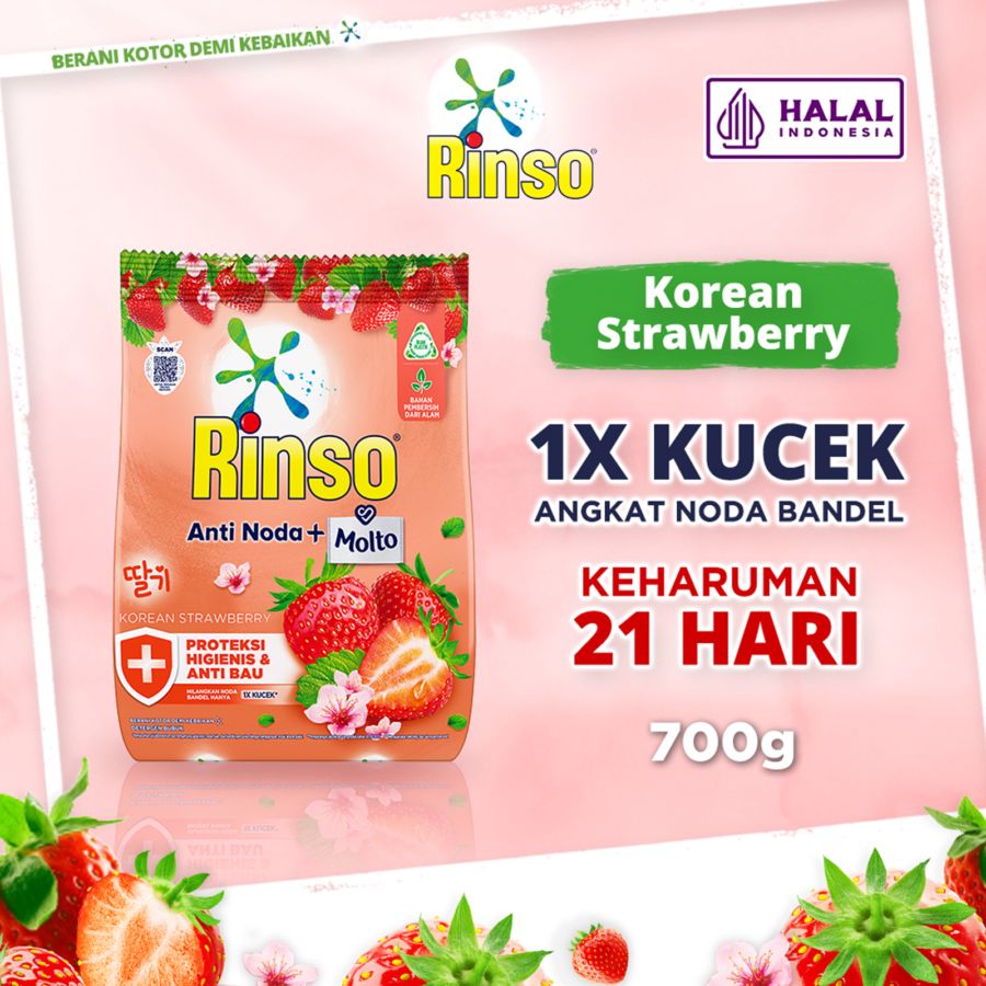 Rinso SensiFresh Korean Strawberry Deterjen Bubuk 700gram