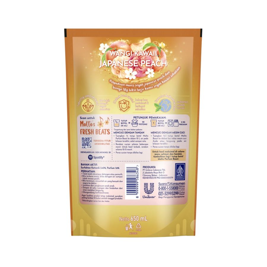 Molto Parfum Boost Japanese Peach Pelembut & Pewangi Pakaian 650ml