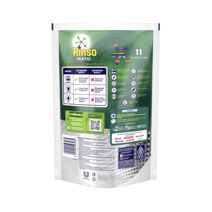 Rinso Matic Top Load Deterjen Cair 700ml