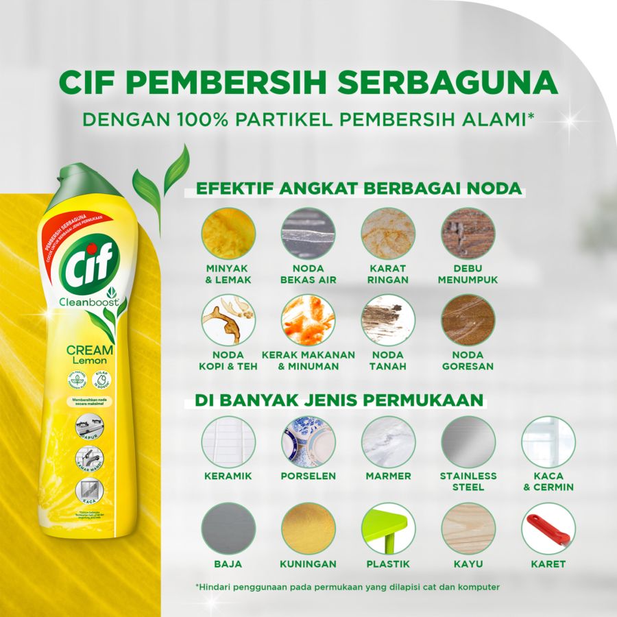 CIF Cream Lemon Cairan Pembersih Serbaguna Botol 660gram