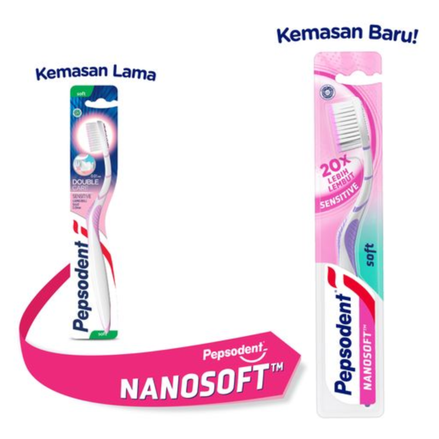 Pepsodent Nanosoft Sensitive Soft Toothbrush 1pcs