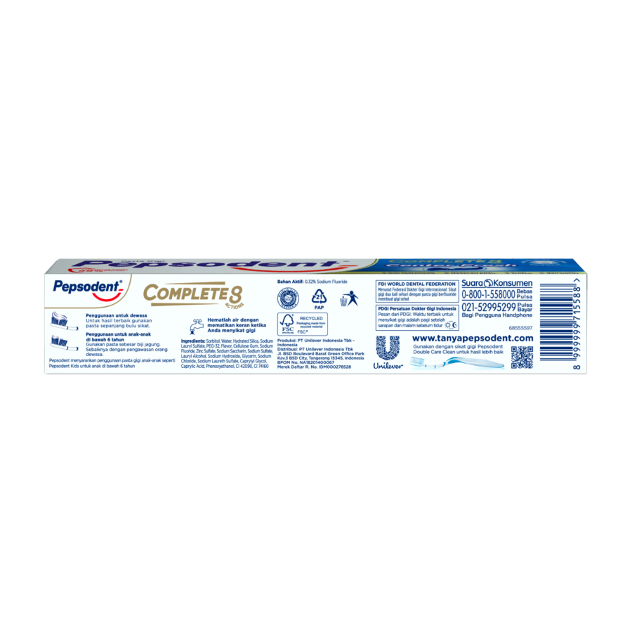 Pepsodent Complete 8 Center Fresh Toothpaste 160gram