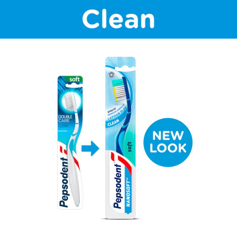Pepsodent Nanosoft Clean Toothbrush 1pcs