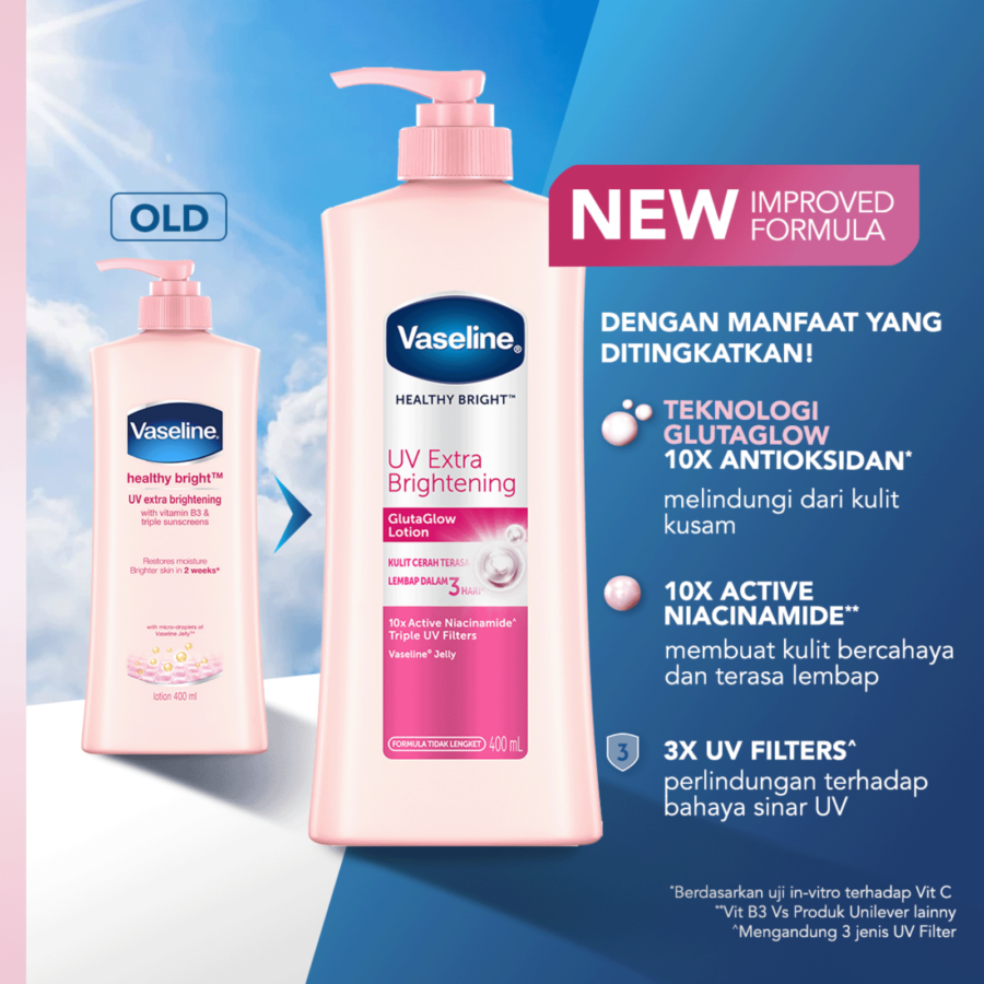 Vaseline Lotion Healthy Bright Uv Extra Brigthening/Body Lotion 200ml