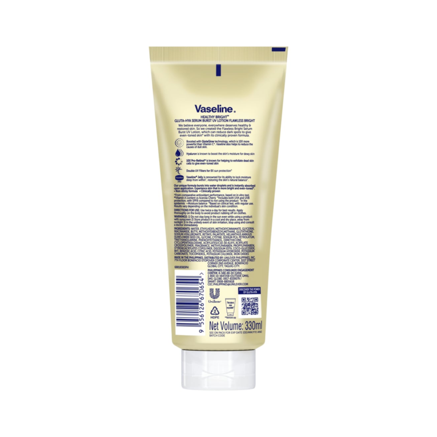 Vaseline Gluta Hyaluron Niacinamide UV Lotion Flawless Bright 330ml