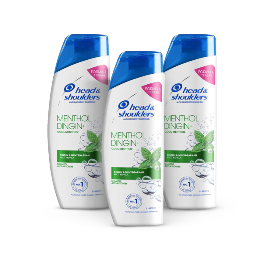 Bundle 3 Head & Shoulders Shampoo Cool Menthol/Sampo 300 ml