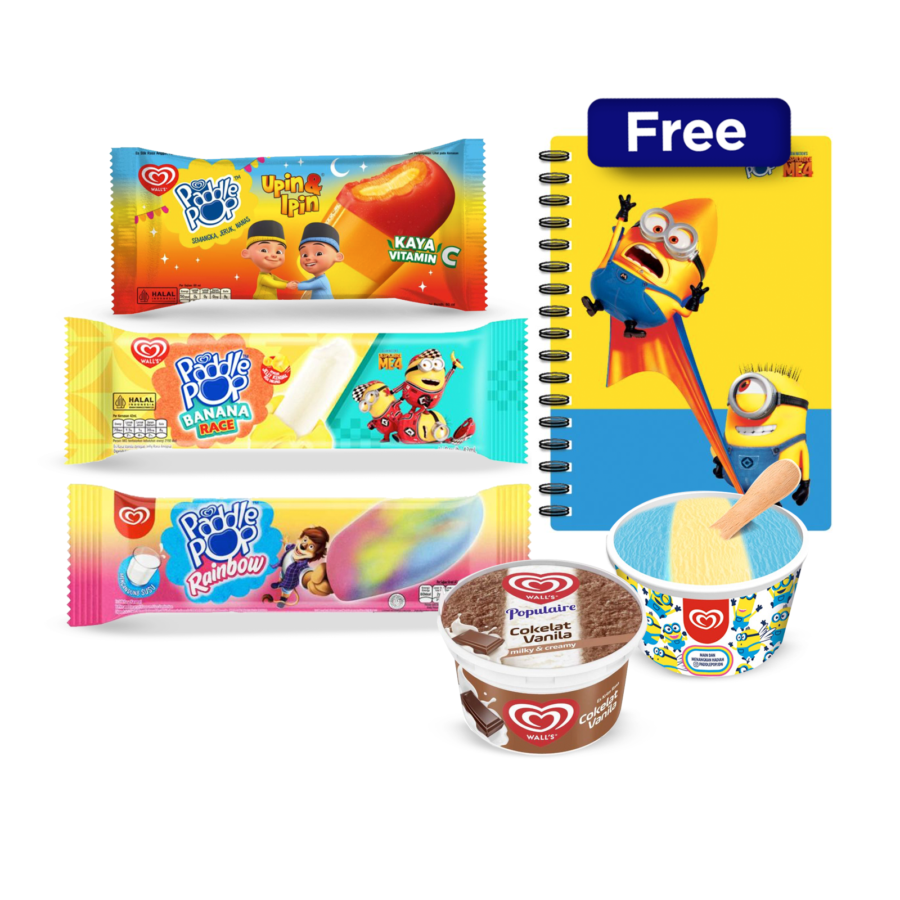 Bundle Walls Ice Cream Free Notebook A5 Minion 