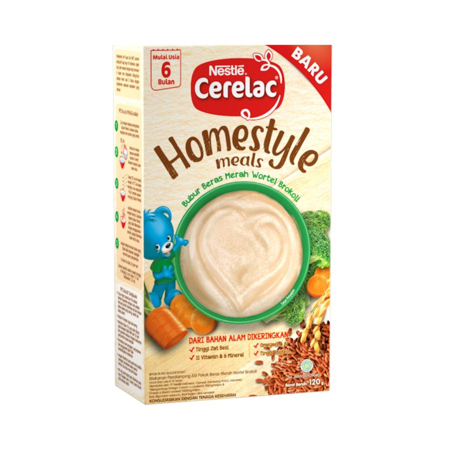 Nestle Cerelac Homestyle Meals Bubur Beras Merah Wortel Brokoli 120gram