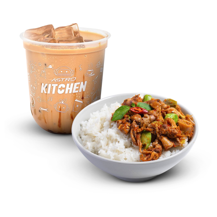 Paket Makan Siang CUGIL Cumi Gila Rice Bowl & Iced Kopi Susu Gula Aren (Espresso Base) - Regular