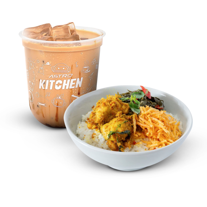 Paket Makan Siang Rice Bowl Ayam Woku & Iced Kopi Susu Gula Aren (Espresso Base) - Regular