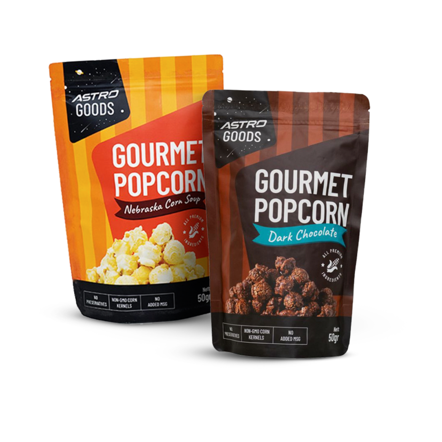 Popcorn Dark Chocolate - Astro Goods 50 gram + Popcorn Nebraska Corn Soup - Astro Goods 50 gram