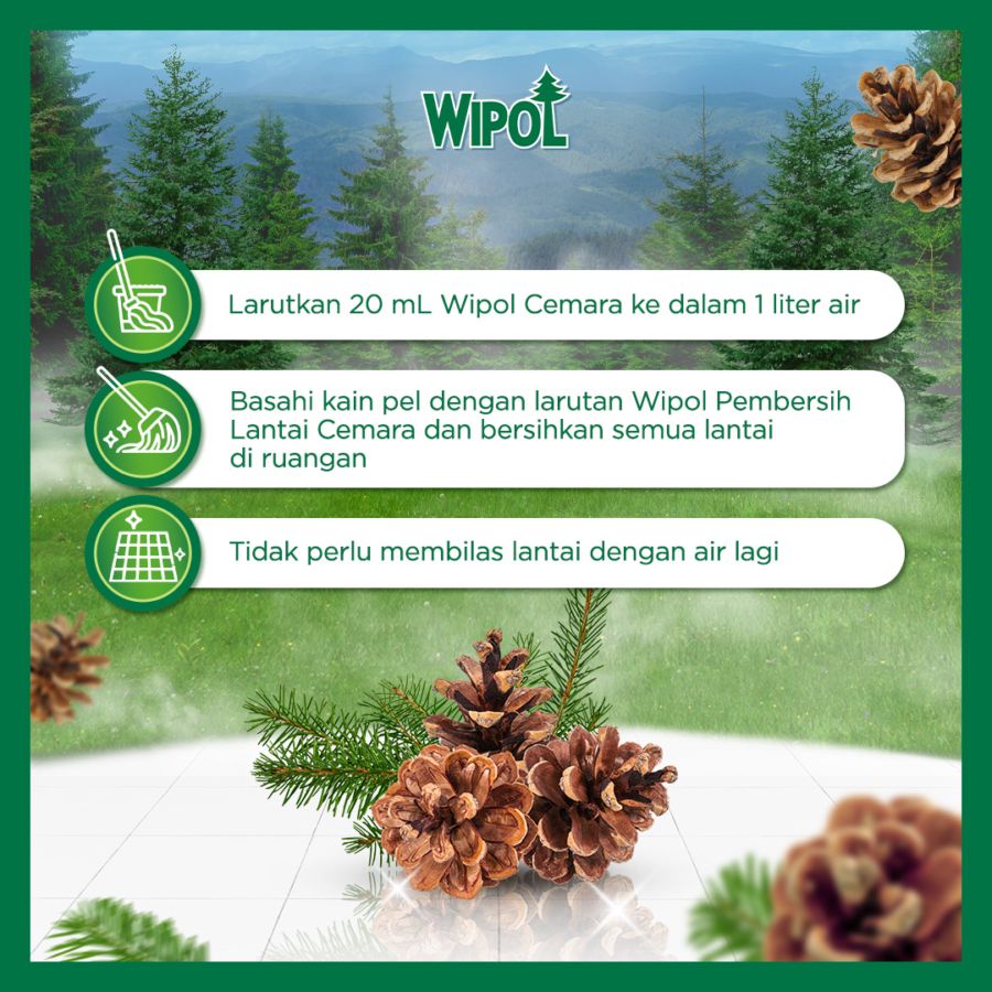 Wipol Karbol Cemara Botol Pembersih Lantai 750ml