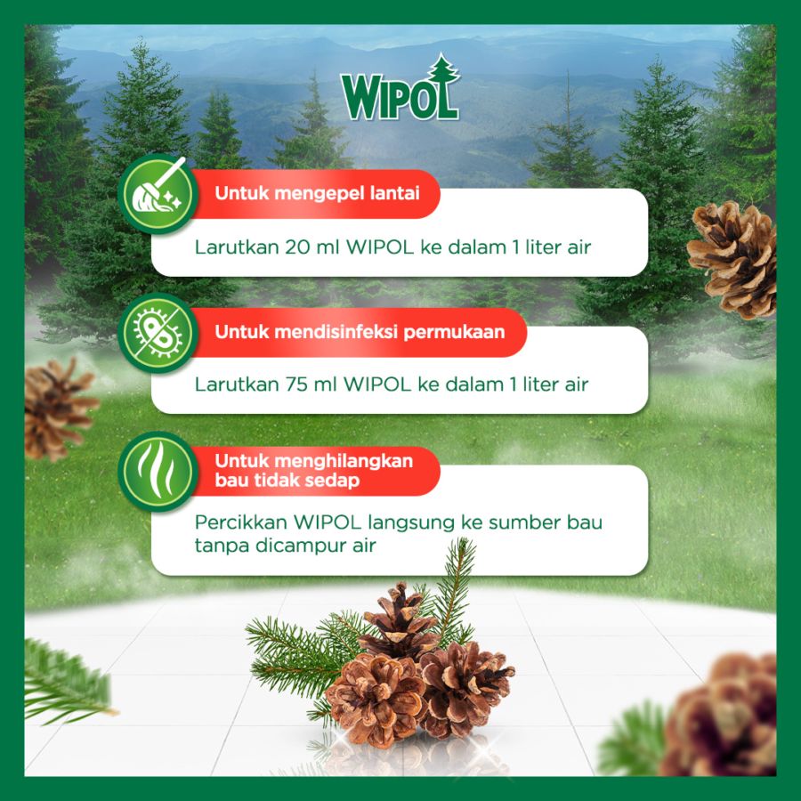 Wipol Karbol Cemara Botol Pembersih Lantai 750ml