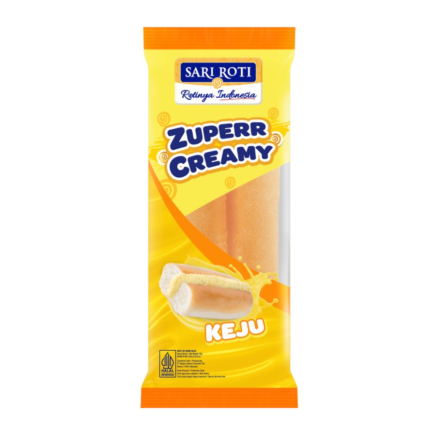 Sari Roti Sandroll Zuperr Creamy Cheese 55gram