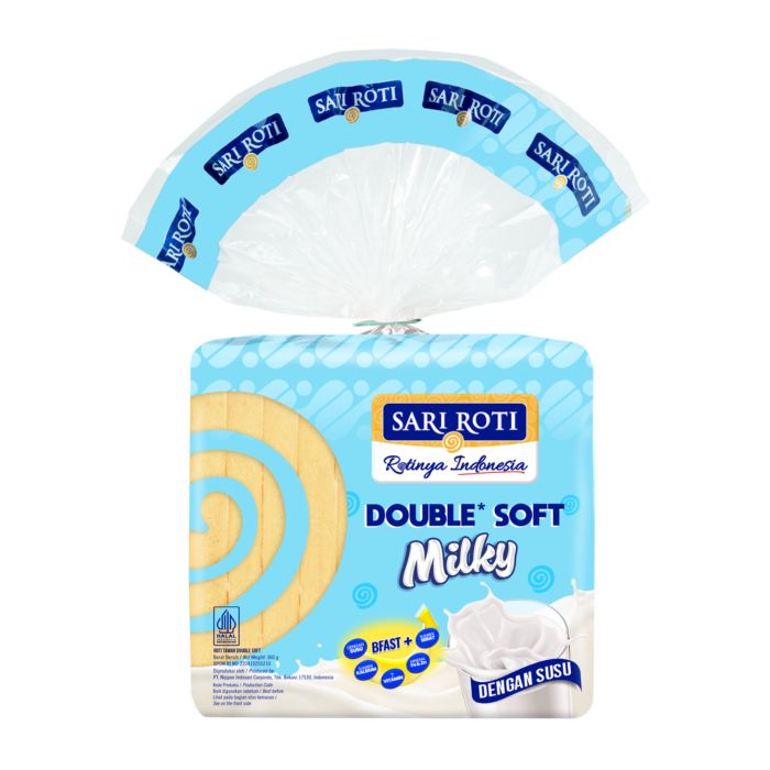 Sari Roti Tawar Double Soft Milky 8 Lembar