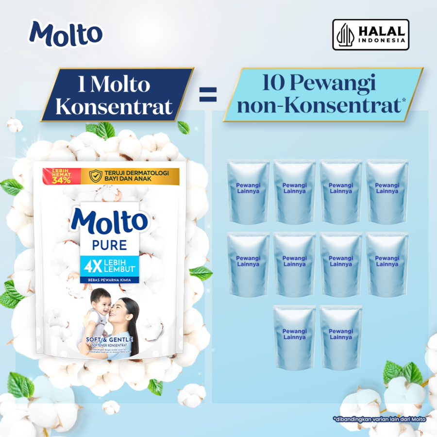 Molto Pure Baby Soft & Gentle Pelembut Pakaian 1500ml