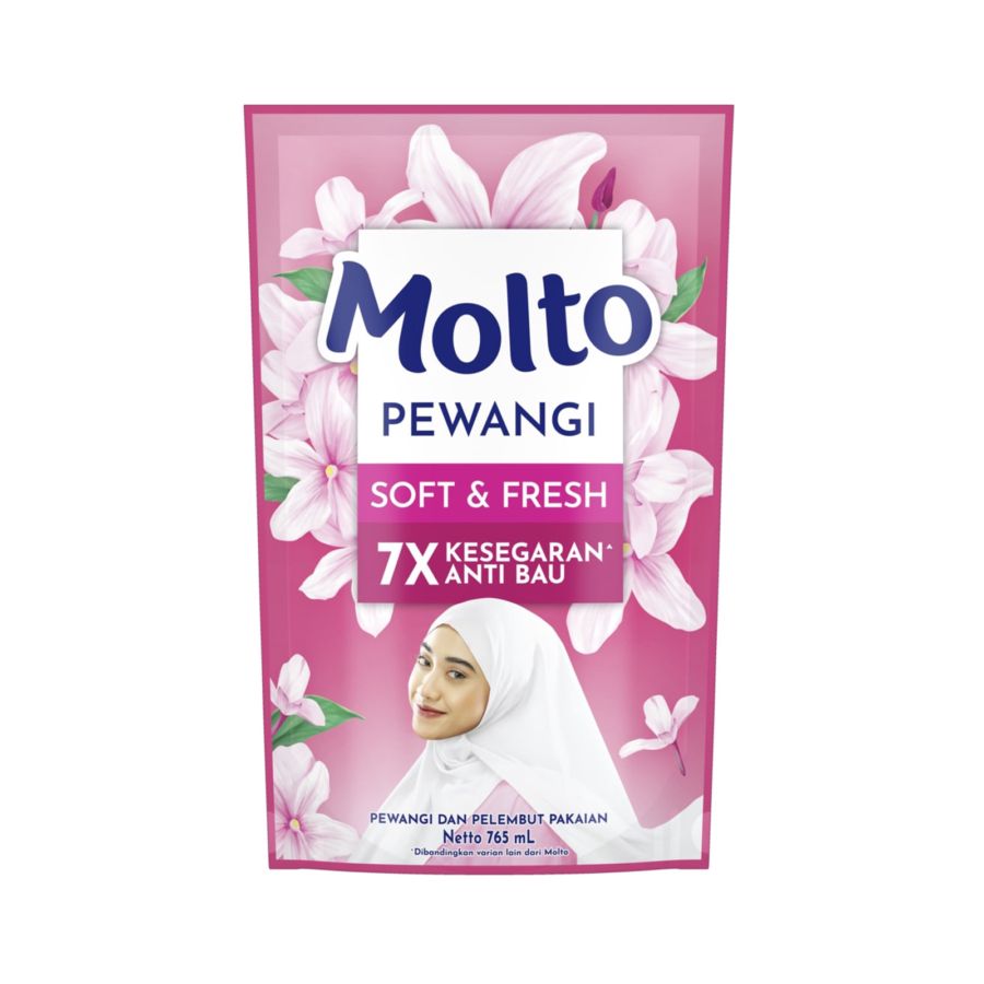 Molto Pewangi Hijab Soft & Fresh/Pewangi Pelembut Pakaian 765ml