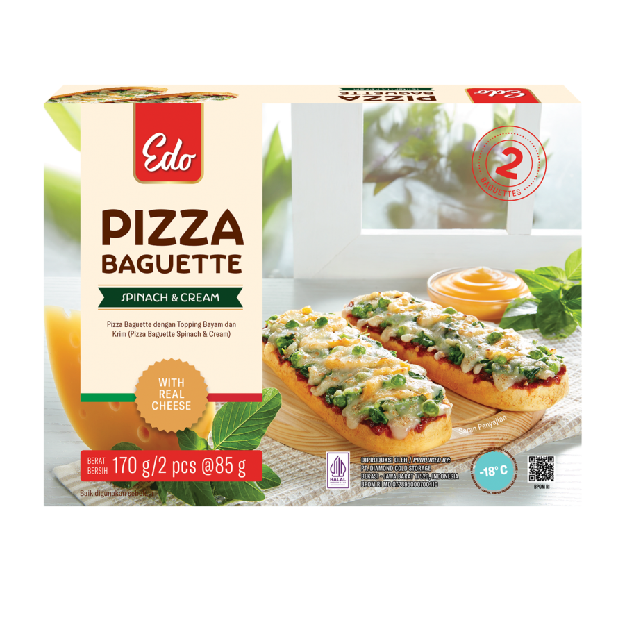 Edo Pizza Baguette Spinach & Cream 85gram