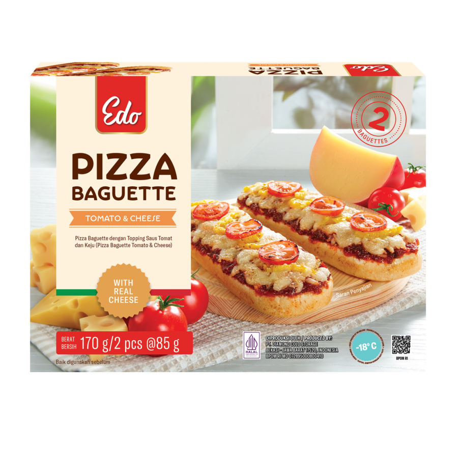 Edo Pizza Baguette Tomato & Cheese 85gram