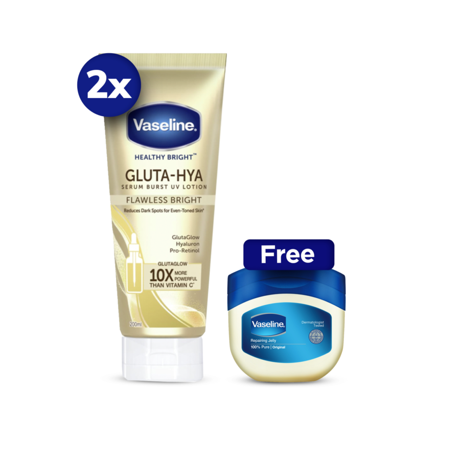 Buy 2 Vaseline Healthy Bright Glut Flawless Bright Free Vaseline Repairing Petroleum Jelly 50ml