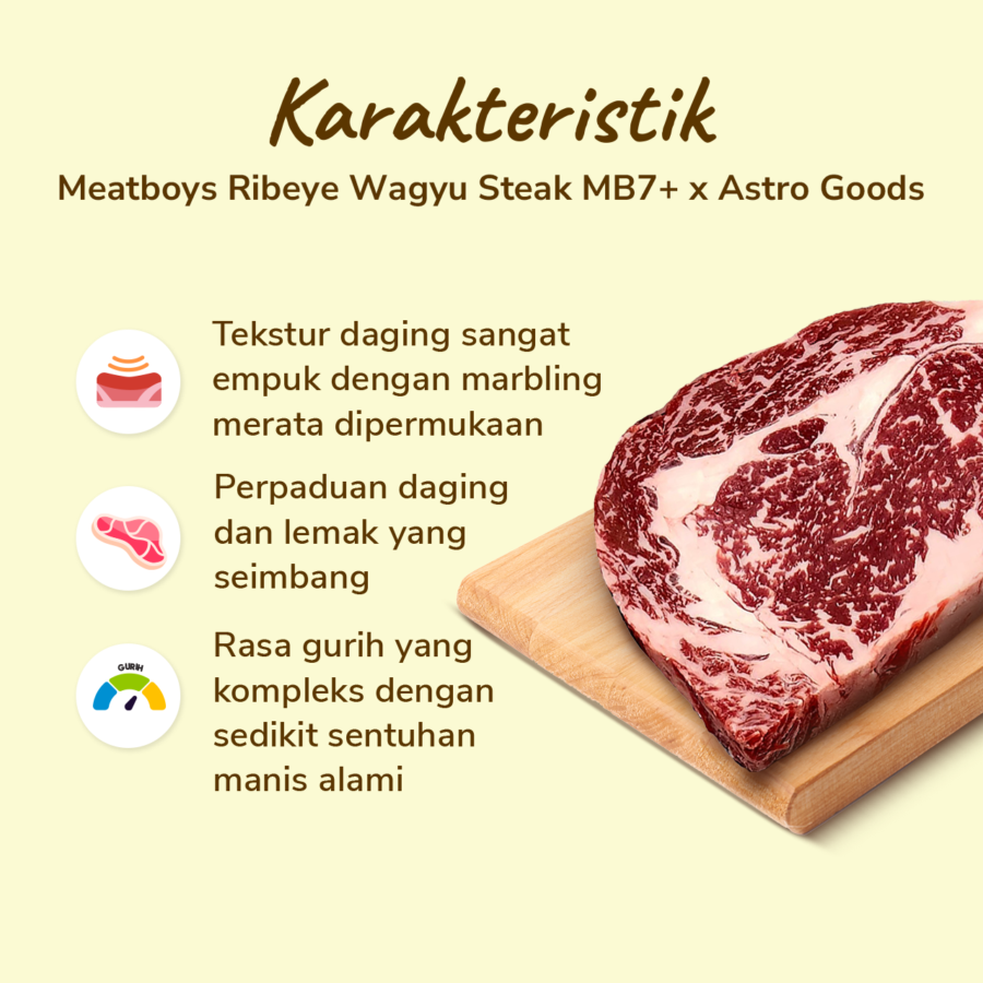 Ribeye Wagyu MB7 Steak Meatboys x Astro Goods 250gram