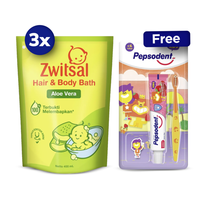 Buy 3 Zwitsal Baby Hair Aloe Vera Free Pepsodent Pasta Gigi & Sikat Strawberry