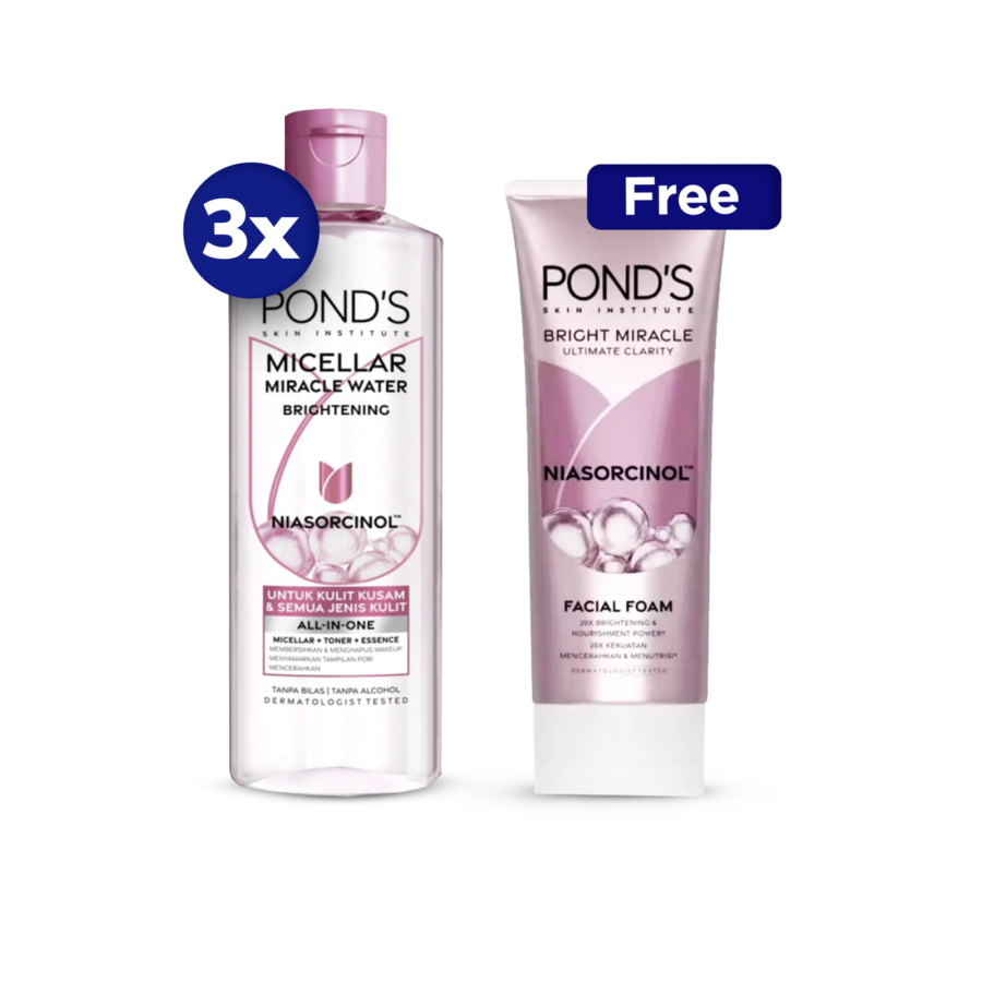 Buy 3 Ponds Vitamin Micellar Water Rose Free Ponds Facial Foam Brighty Beauty