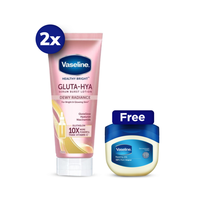 Buy 2 Vaseline Healthy Bright Glut Dewy Radiance Free Vaseline Repairing Petroleum Jelly 50ml