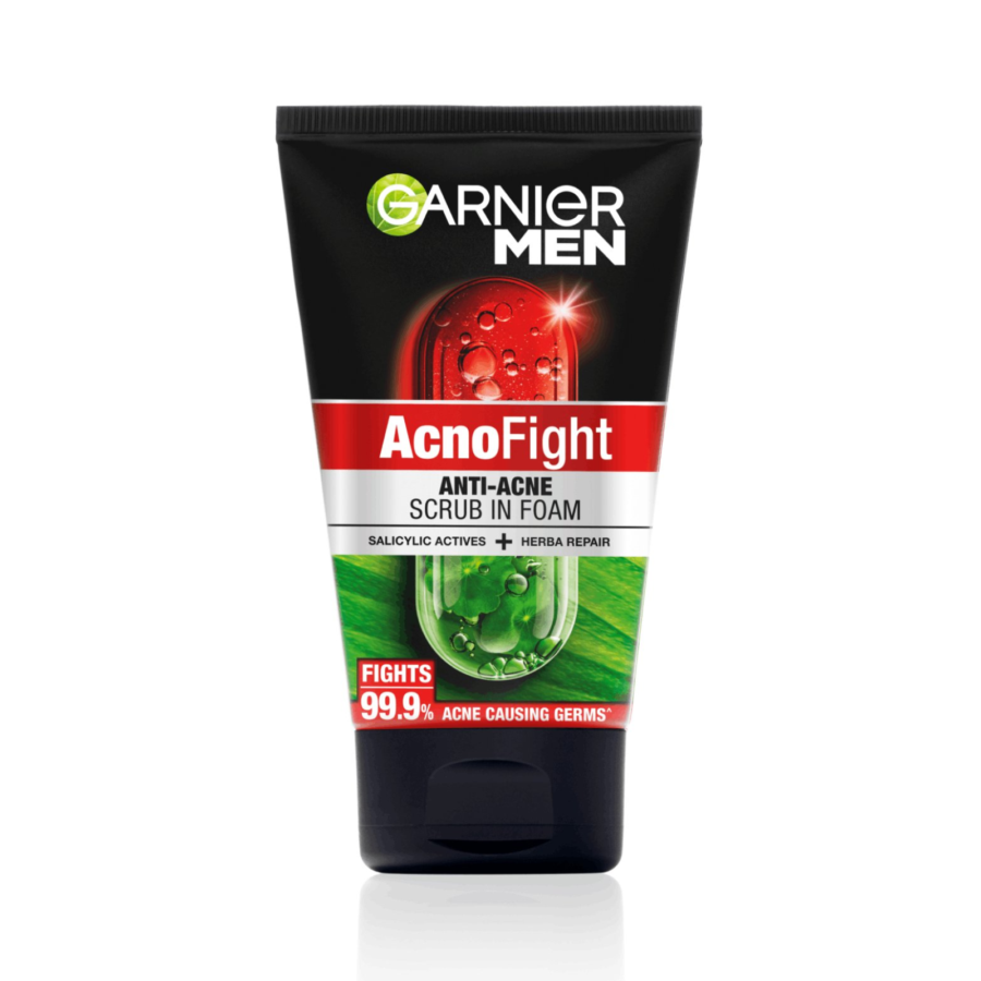 Garnier Men Face Wash Foam Acno Fight 12in1/Sabun Cuci Muka 100ml