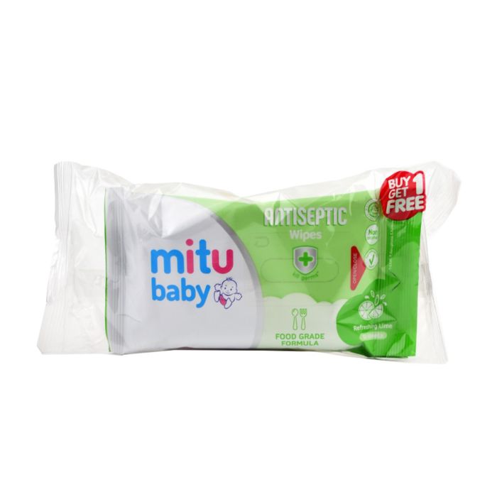 Buy 1 Get 1 Mitu Antiseptic Wipes Refreshing Lime Tisu Basah Travel Pack