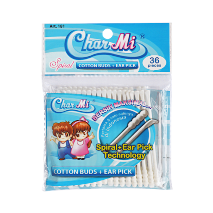 Charmi Spiral Art. 181 Cotton Buds + Ear Pick