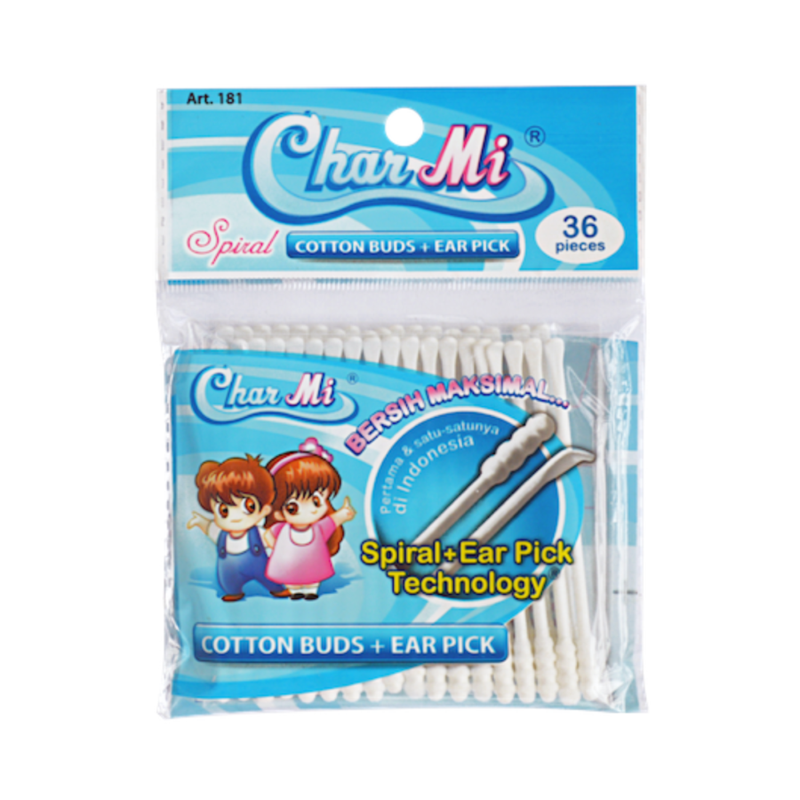 Charmi Cotton Buds + Ear Pick Spiral Art 181 36pcs 36pcs 36pcs