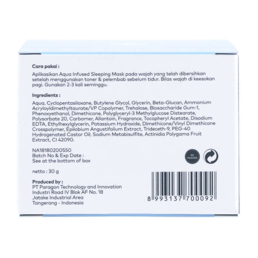Emina Aqua Infused Sleeping Mask 30gram