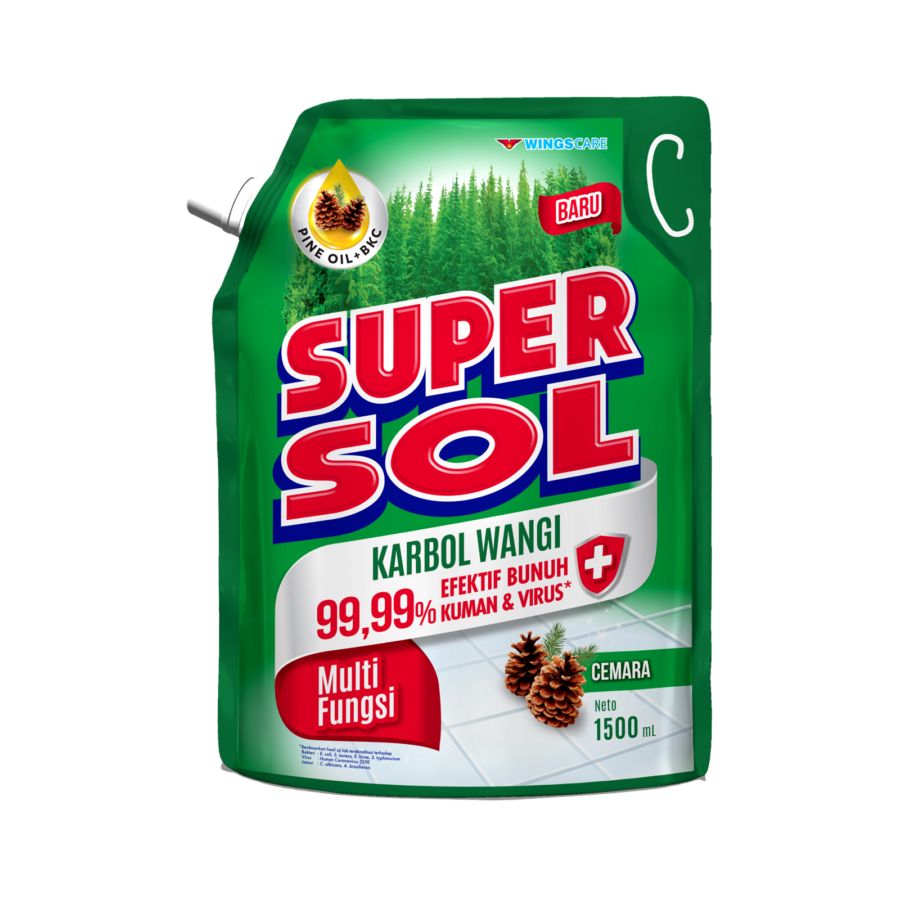 Supersol Karbol Wangi Pine Pembersih Lantai 1500ml