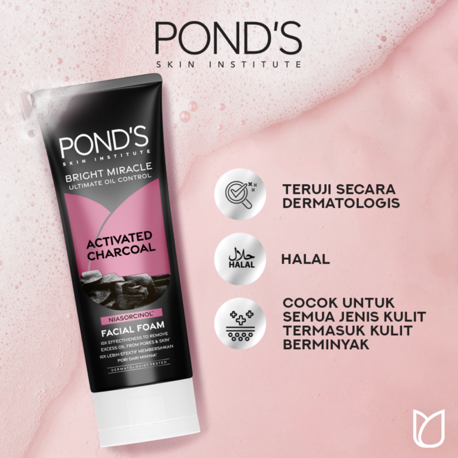 Pond's Actived Charcoal Bright Miracle Untimate Oil Control Facial Foam 100gram