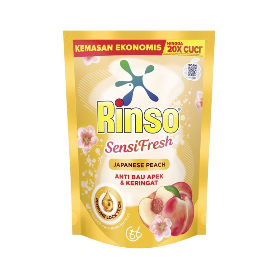 Rinso SensiFresh Detergent Cair Anti Noda Japanese Peach 360ML