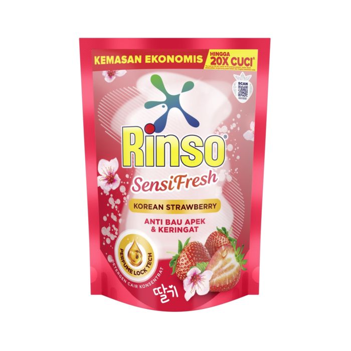 Rinso SensiFresh Detergent Cair Anti Noda Korean Strawbery 360ML