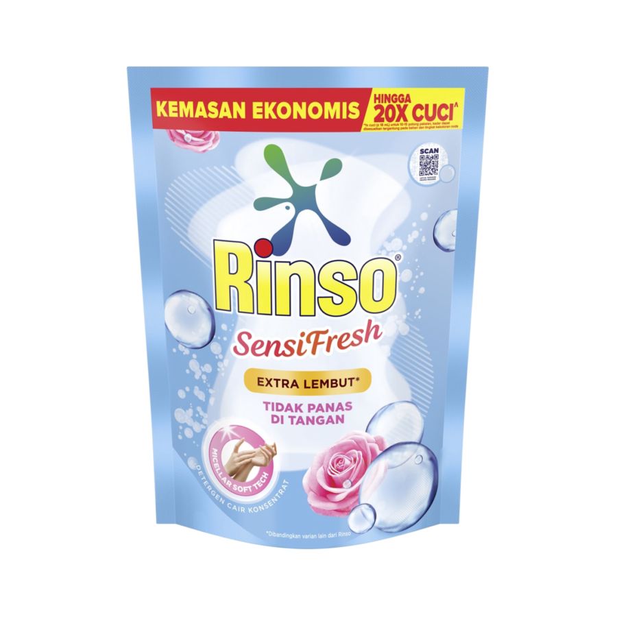 Rinso SensiFresh Detergent Cair Anti Noda Micellar Soft 360ML