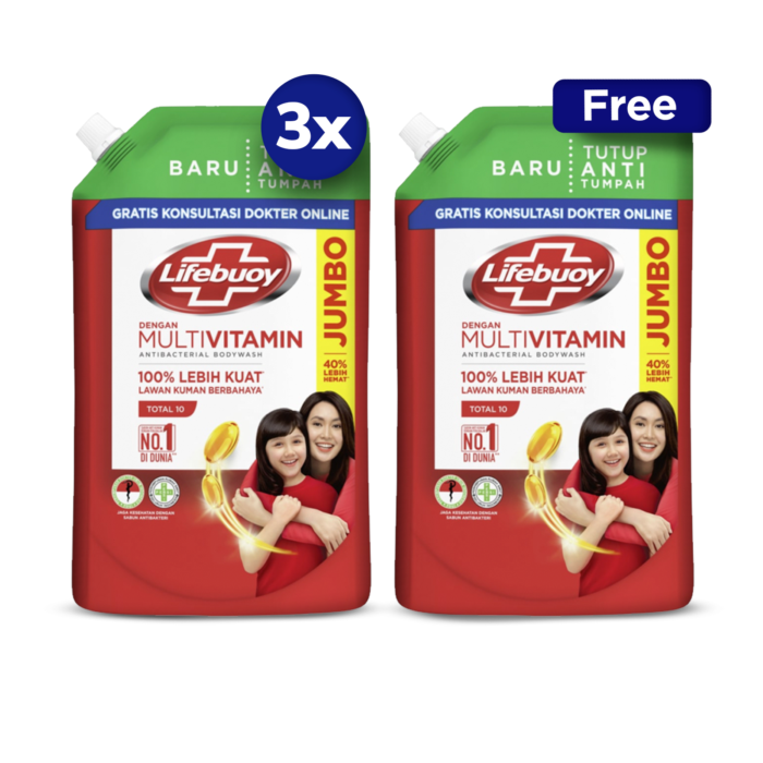 Buy 3 Lifebuoy Antibacterial Body Wash Total 10 Pouch 825 ml Free Lifebuoy Antibacterial Body Wash Total 10 Pouch 825 ml