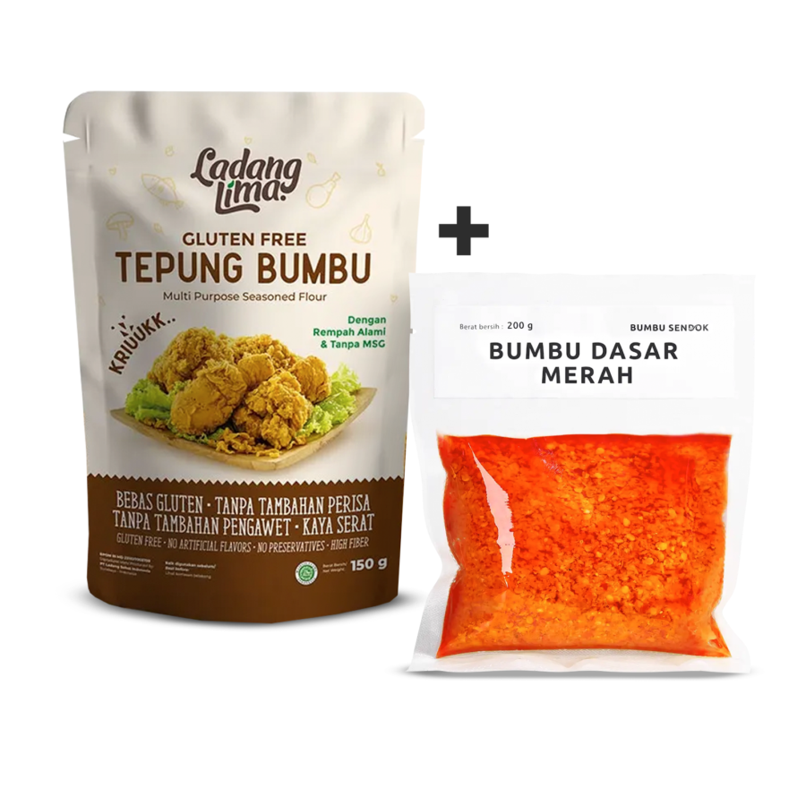 [Bumbu Sendok x Ladang Lima] Tepung Bumbu 150gr + Refill Bumbu Dasar Merah 200gr