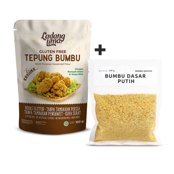 [Bumbu Sendok x Ladang Lima] Tepung Bumbu 150gr + Refill Bumbu Dasar Putih 200gr