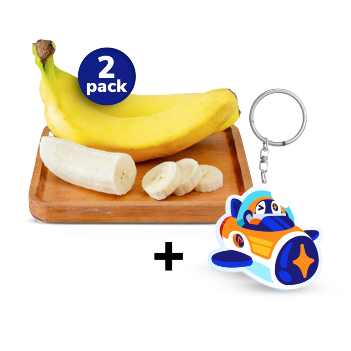 [Bundle] 2 pack Pisang Cavendish 500gr-550gr, 3-4pcs/pack + 1 Keychain Fixo