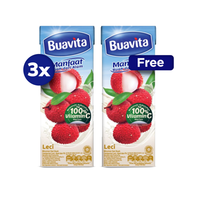 Buy 3 Buavita Juice Lychee 245ml Free 1 Buavita Juice Lychee 245ml